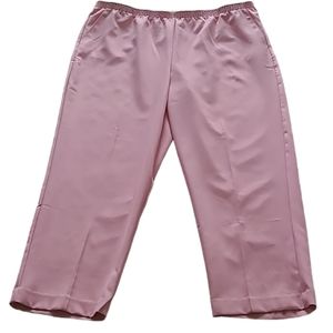 ALFRED DUNNER WOMENS PLUS SIZE PINK ELASTIC WAISTBAND SLIP ON PANTS SIZE 22W